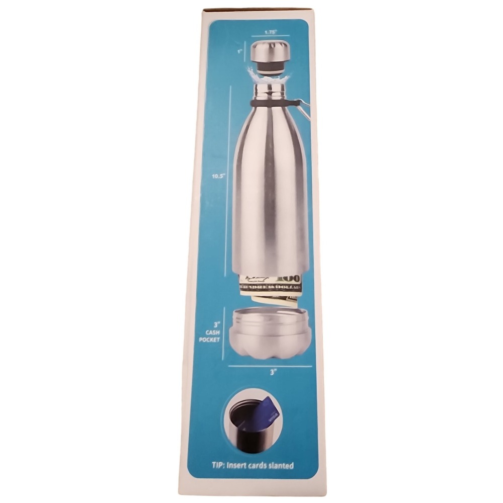 SP Home Goods Stainless Steel Water Bottle‎ Secret Stash Safe Cash Pocket - Picture 3 of 4